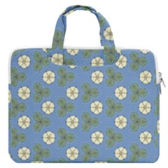 Flowers Leaves  Floristic Pattern Macbook Pro Double Pocket Laptop Bag by SychEva