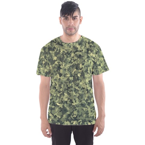 Camouflage Green Men s Sport Mesh Tee by JustToWear