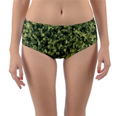 Camouflage Green Reversible Mid-waist Bikini Bottoms by JustToWear