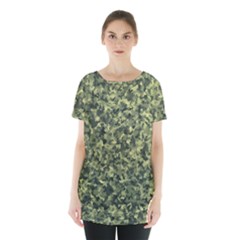 Camouflage Green Skirt Hem Sports Top by JustToWear