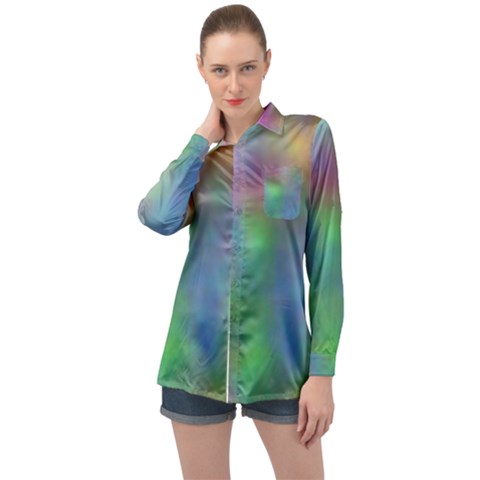 Plasma  Long Sleeve Satin Shirt by JustToWear