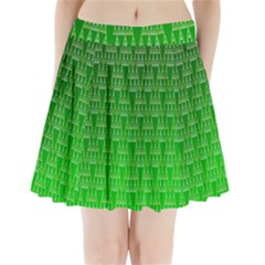 Green Triangles Pleated Mini Skirt by JustToWear