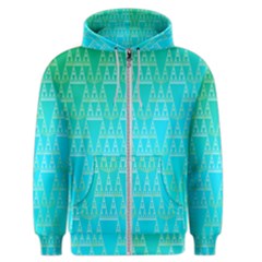 Blue Triangles Men s Zipper Hoodie by JustToWear