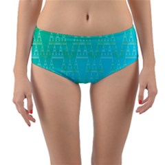 Blue Triangles Reversible Mid-waist Bikini Bottoms by JustToWear