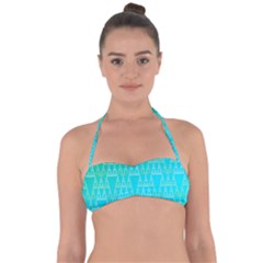 Blue Triangles Halter Bandeau Bikini Top