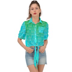 Blue Triangles Tie Front Shirt  by JustToWear