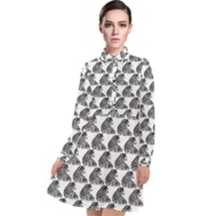 Leopard Long Sleeve Chiffon Shirt Dress by Sparkle