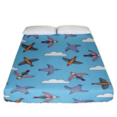 Birds In The Sky Fitted Sheet (king Size) by SychEva