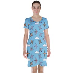 Birds In The Sky Short Sleeve Nightdress by SychEva