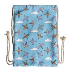 Birds In The Sky Drawstring Bag (large) by SychEva