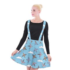 Birds In The Sky Suspender Skater Skirt by SychEva