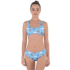 Birds In The Sky Criss Cross Bikini Set by SychEva