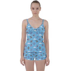 Birds In The Sky Tie Front Two Piece Tankini by SychEva