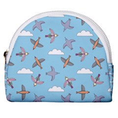 Birds In The Sky Horseshoe Style Canvas Pouch by SychEva