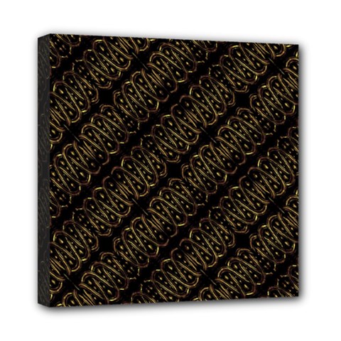 Interlace Stripes Golden Pattern Mini Canvas 8  X 8  (stretched) by dflcprintsclothing