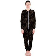 Interlace Stripes Golden Pattern Onepiece Jumpsuit (ladies)  by dflcprintsclothing