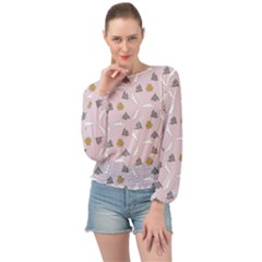 Birds In The Sky  Banded Bottom Chiffon Top