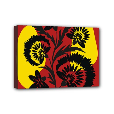 Folk Flowers Print Mini Canvas 7  X 5  (stretched) by Eskimos