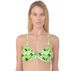 Green Leaves Reversible Tri Bikini Top by Eskimos