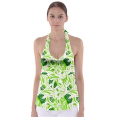 Green leaves Babydoll Tankini Top