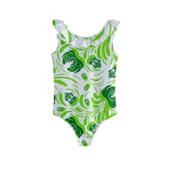 Green Leaves Kids  Frill Swimsuit by Eskimos