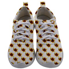 Pattern Flower On White Mens Athletic Shoes