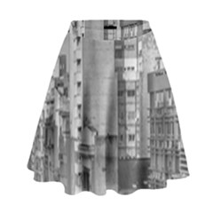 Aerial View Montevideo Uruguay High Waist Skirt by dflcprintsclothing