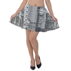 Aerial View Montevideo Uruguay Velvet Skater Skirt by dflcprintsclothing