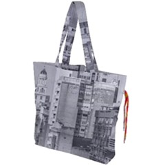 Aerial View Montevideo Uruguay Drawstring Tote Bag by dflcprintsclothing