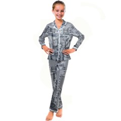 Aerial View Montevideo Uruguay Kid s Satin Long Sleeve Pajamas Set by dflcprintsclothing