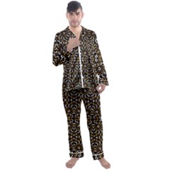 Modern Geometric Ornate Pattern Men s Long Sleeve Satin Pajamas Set by dflcprintsclothing