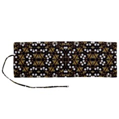 Modern Geometric Ornate Pattern Roll Up Canvas Pencil Holder (m) by dflcprintsclothing