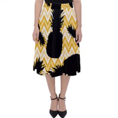 Ananas Chevrons Noir/jaune Classic Midi Skirt by kcreatif