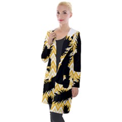 Ananas Chevrons Noir/jaune Hooded Pocket Cardigan by kcreatif