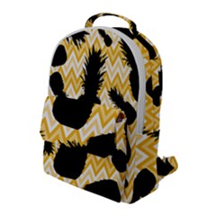 Ananas Chevrons Noir/jaune Flap Pocket Backpack (large) by kcreatif