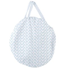 Chevrons Bleu Clair/blanc Giant Round Zipper Tote