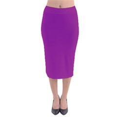 Color Purple Velvet Midi Pencil Skirt by Kultjers