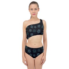Blue Turtles On Black Spliced Up Two Piece Swimsuit by contemporary