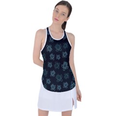 Blue Turtles On Black Racer Back Mesh Tank Top by contemporary