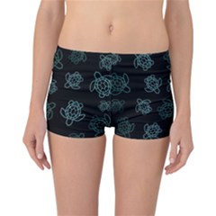 Blue Turtles On Black Reversible Boyleg Bikini Bottoms by contemporary