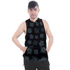 Blue Turtles On Black Men s Sleeveless Hoodie by contemporary