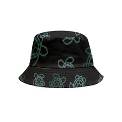 Blue Turtles On Black Bucket Hat (kids) by contemporary