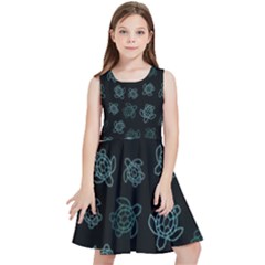 Blue Turtles On Black Kids  Skater Dress by contemporary