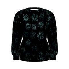 Blue Turtles On Black Women s Sweatshirt by contemporary