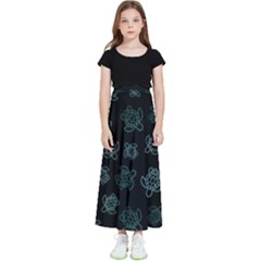 Blue Turtles On Black Kids  Skirt by contemporary