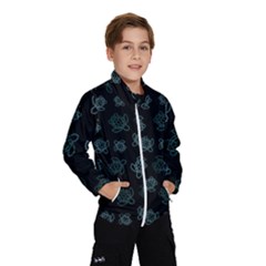 Blue Turtles On Black Kids  Windbreaker by contemporary