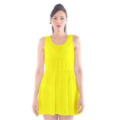 Color Yellow Scoop Neck Skater Dress by Kultjers