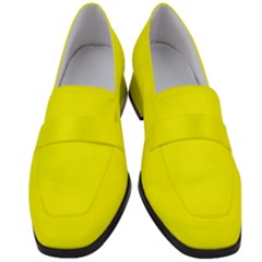 Color Yellow Women s Chunky Heel Loafers by Kultjers