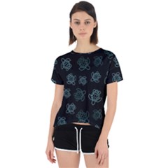 Blue Turtles On Black Open Back Sport Tee by contemporary