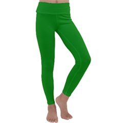 Color Green Kids  Lightweight Velour Classic Yoga Leggings by Kultjers